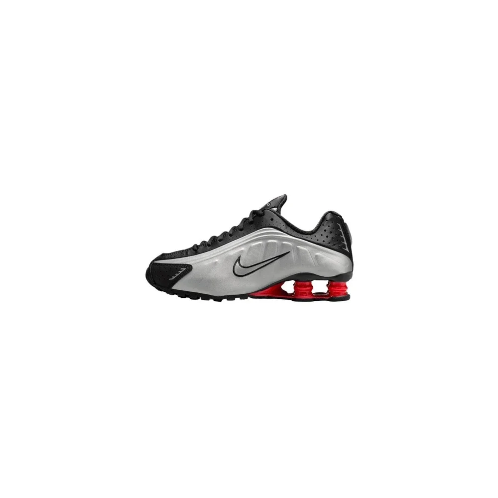 Nike Shox R4 Womens Black Metallic Silver Comet Red AR3565-011 Size 8.5